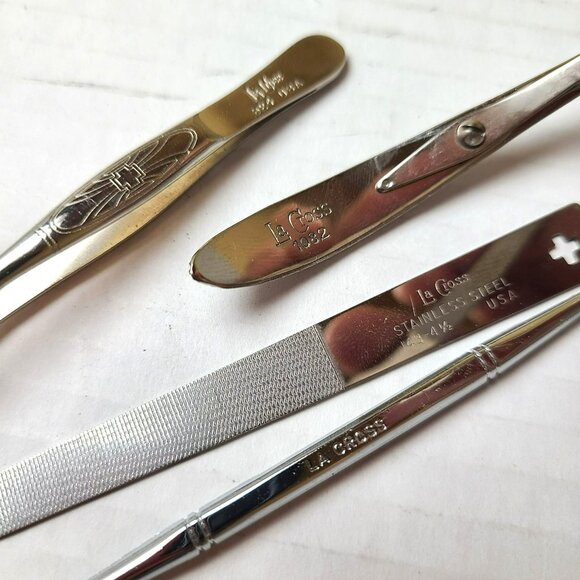 Genuine LaCross Leather Case & Manicure Travel Kit Set Germany - Picture 7 of 14